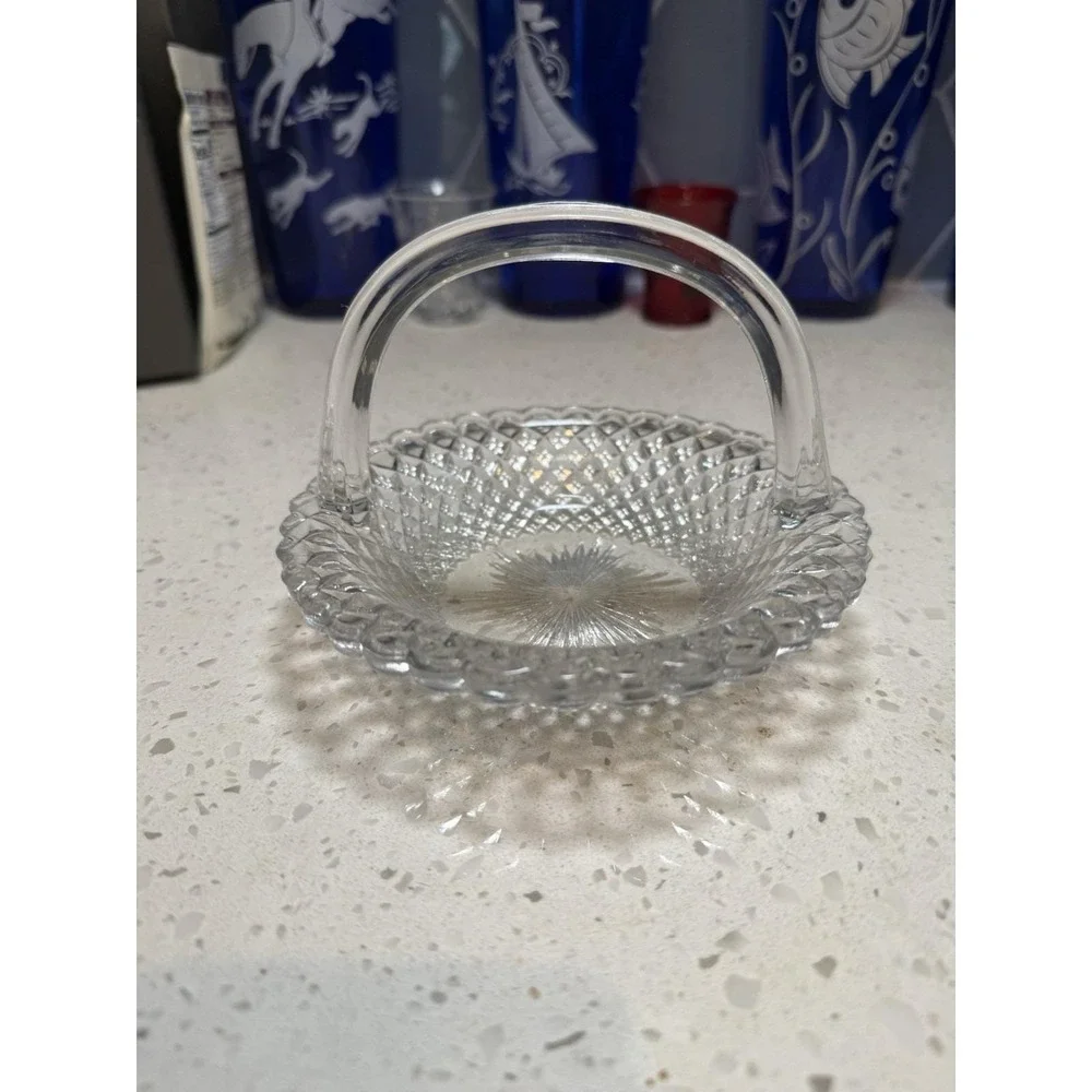 Westmoreland English Hobnail Crystal Clear Basket Depression Glass